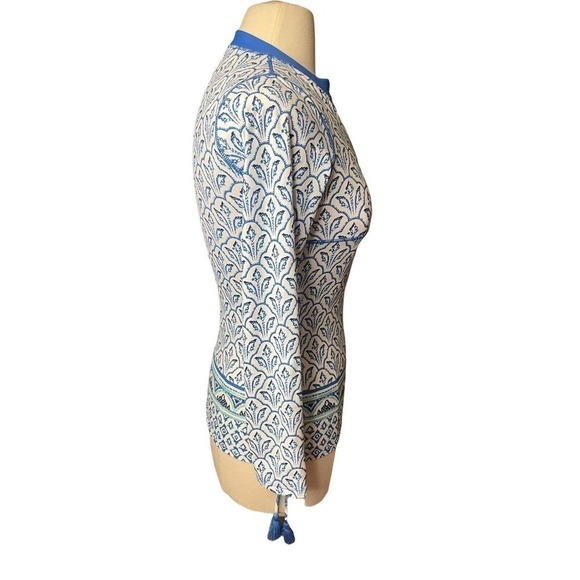 CABANA LIFE Girl’s Size 12 Embroidered Ruched Rashguard Swim Top UPF 50+ - Picture 6 of 7